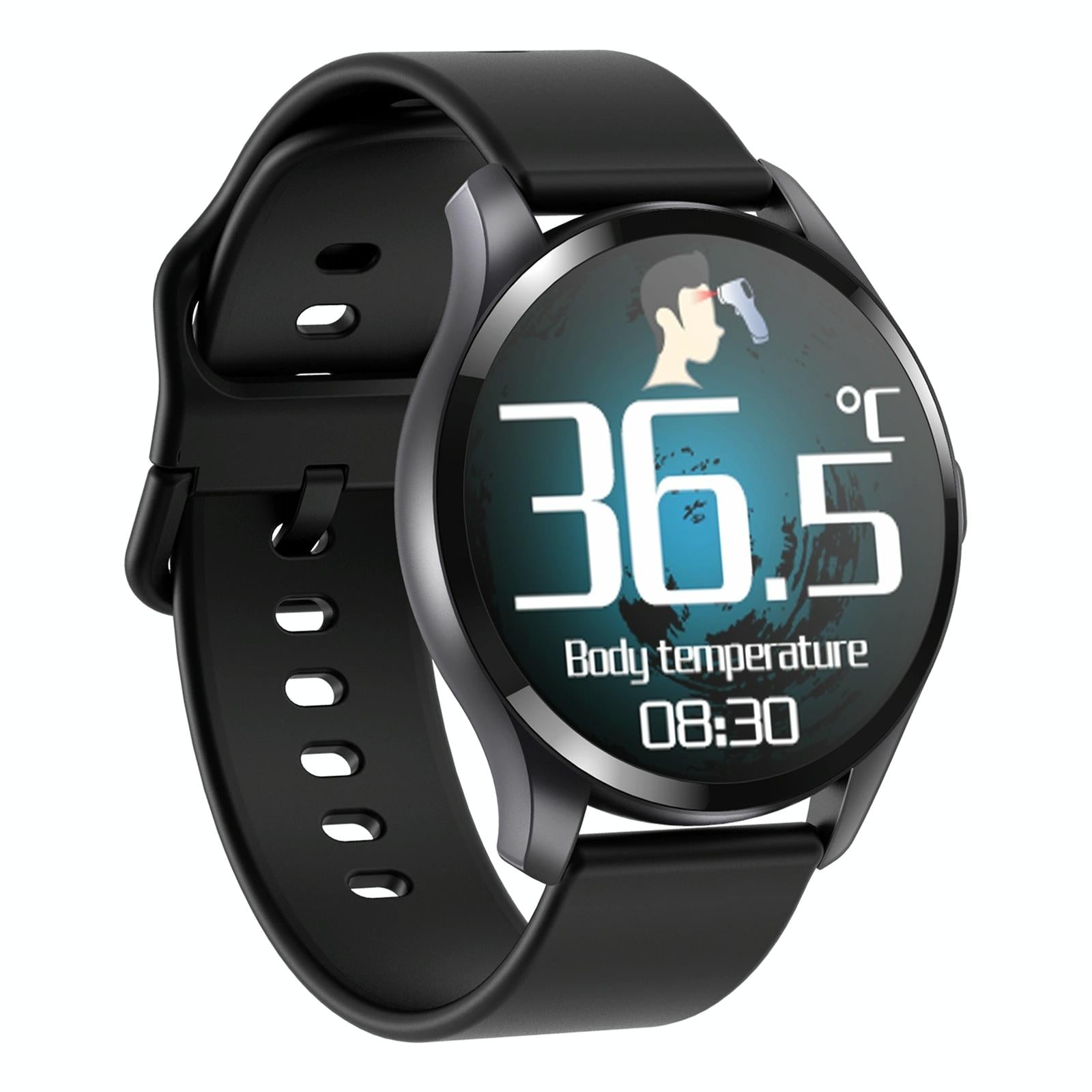 V562-C101762100ADE-202504251841-00 1.28 Inch Tft Colour Screen Ip67 Waterproof Smart Watch Support Body Temperature Monitoring / Sleep Monitoring / Heart Rate Monitoring - Black - Image 1