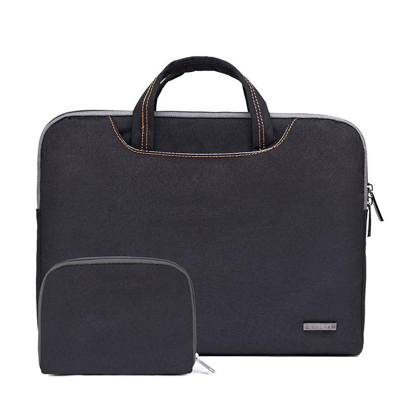 V562-C1027175950DBT-202502282006-00 11.6 Inch Simple Business Laptop Bag with Liner - Ls-116 - Snowflake Nylon Black - Image 1