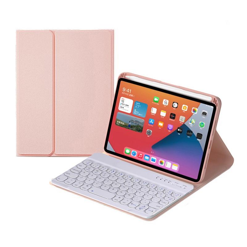 V562-C103190200ADE-202504292008-00 Detachable Bluetooth Keyboard Leather Case For Ipad Mini 6 With Holder - Pink - Image 1
