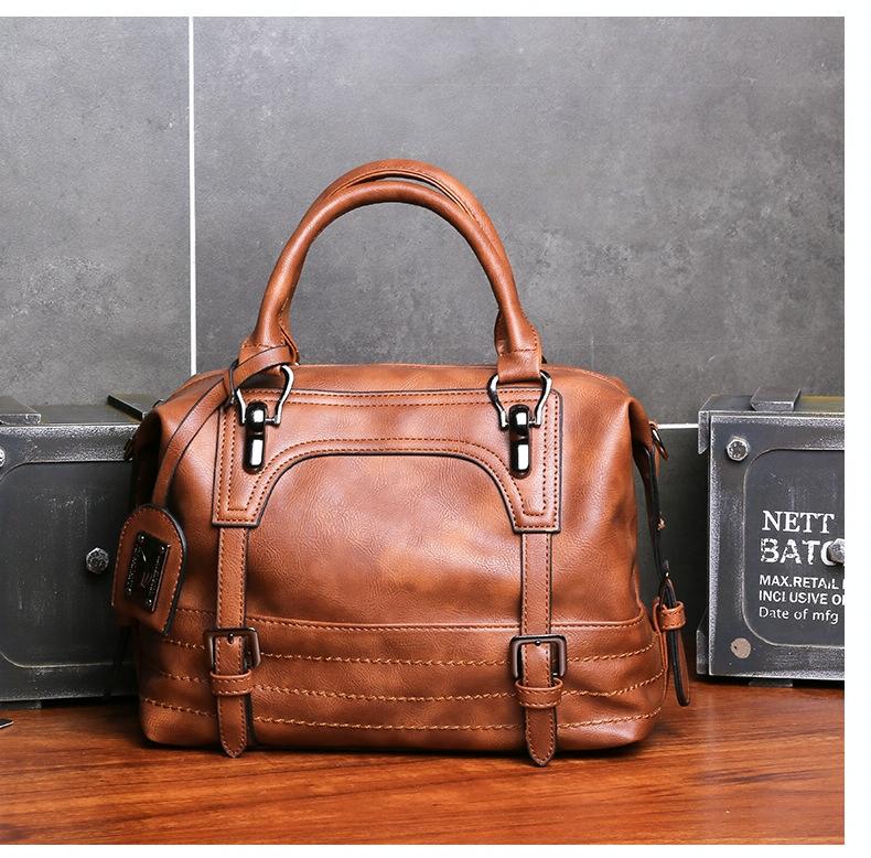 V562-C1035732060DBT-202503041336-00 Soft Faced Casual Handbag - Large Diagonal Shoulder Bag - Brown - Image 1