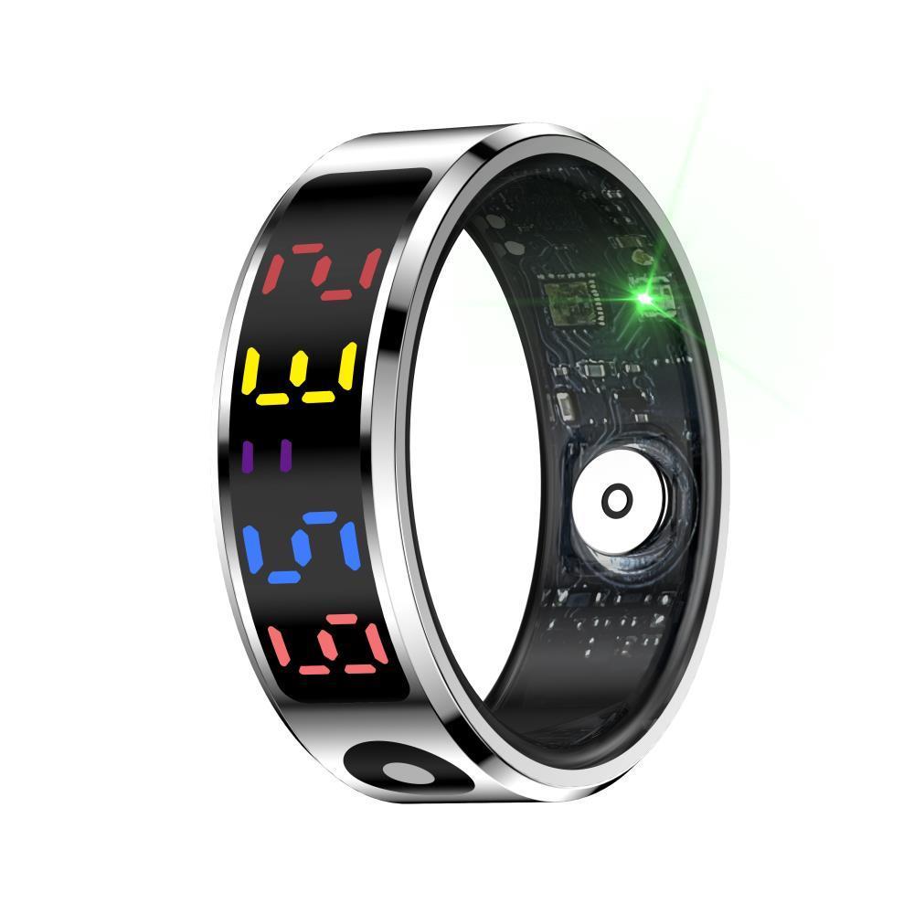 V562-C104408200AYS-202504281846-00 Smart Ring Heart Rate Blood Oxygen Sleep Sports Size 12 - Silver - Image 1