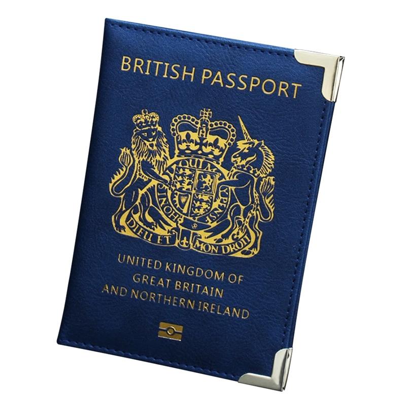 V562-C1051834060DBT-202503282005-00 Dark Blue Leather Passport Cover With Metal Feet - Image 1