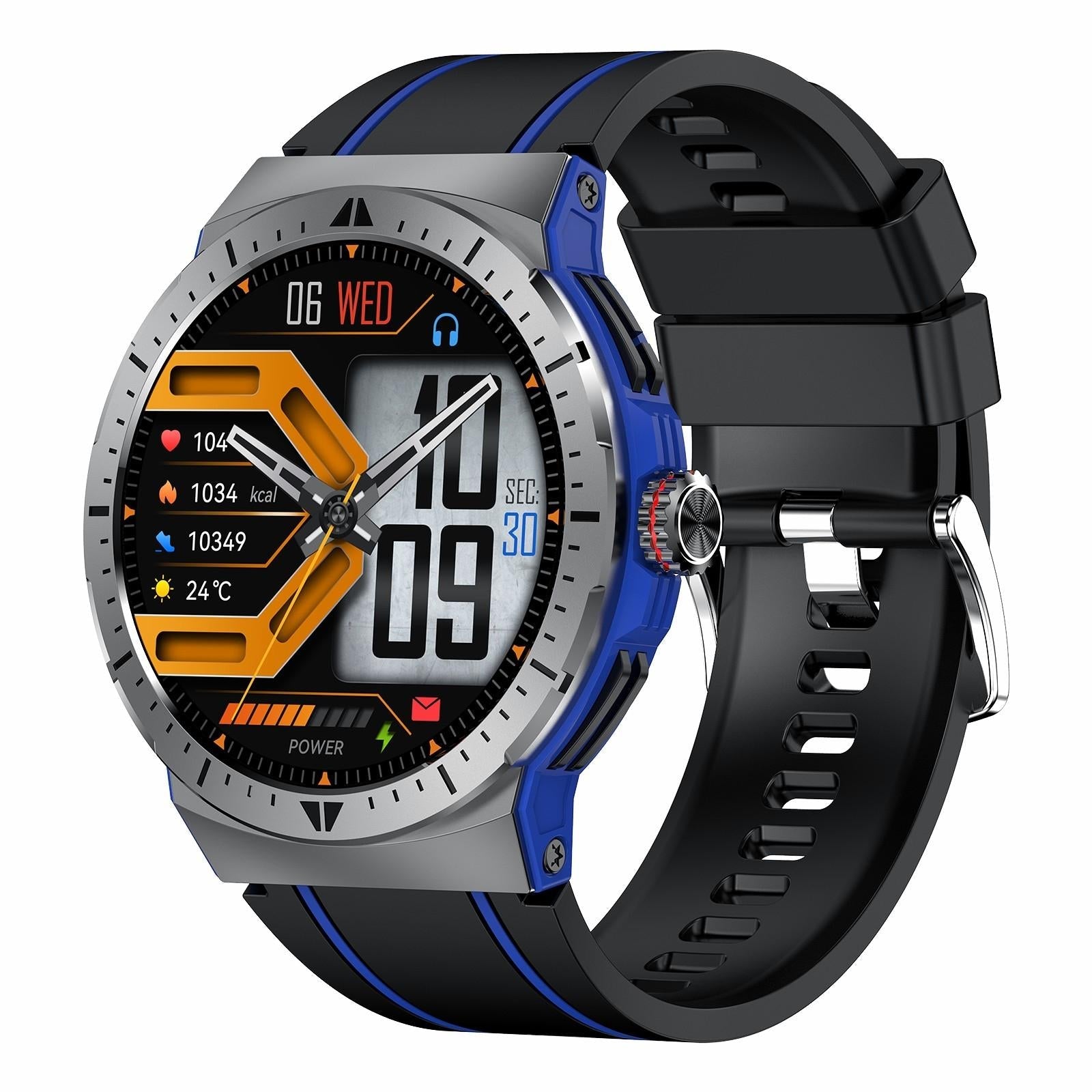 V562-C105986600ADE-202504252026-00 1.43 Inch Bt5.3 Ip68 Sport Smart Watch Support Bluetooth Call / Message Notification / Heart Rate / Blood Pressure Health Monitor - Blue - Image 1