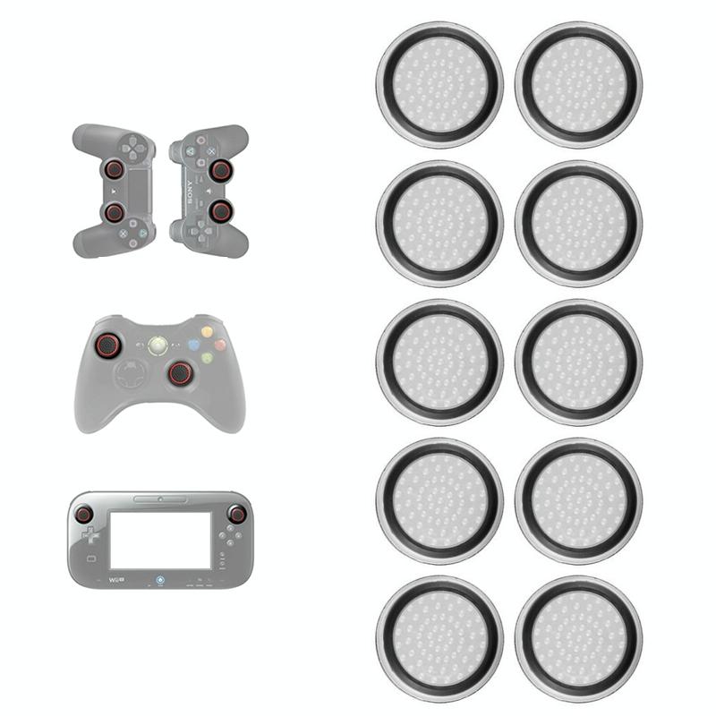V562-C1067362060DBT-202504182006-00 10-piece Luminous Gamepad Button Caps for Ps5 / Ps4 / Ps3 / Xbox one / 360 / Pro / Series x / s - Transparent Black Circle - Image 1