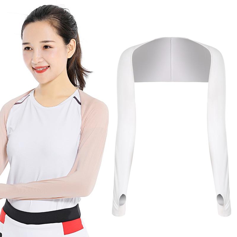 V562-C1070462060DBT-202503041726-00 Sun Protection Golf Shawl Sleeves for Outdoor Sports and Cycling - White - Image 1