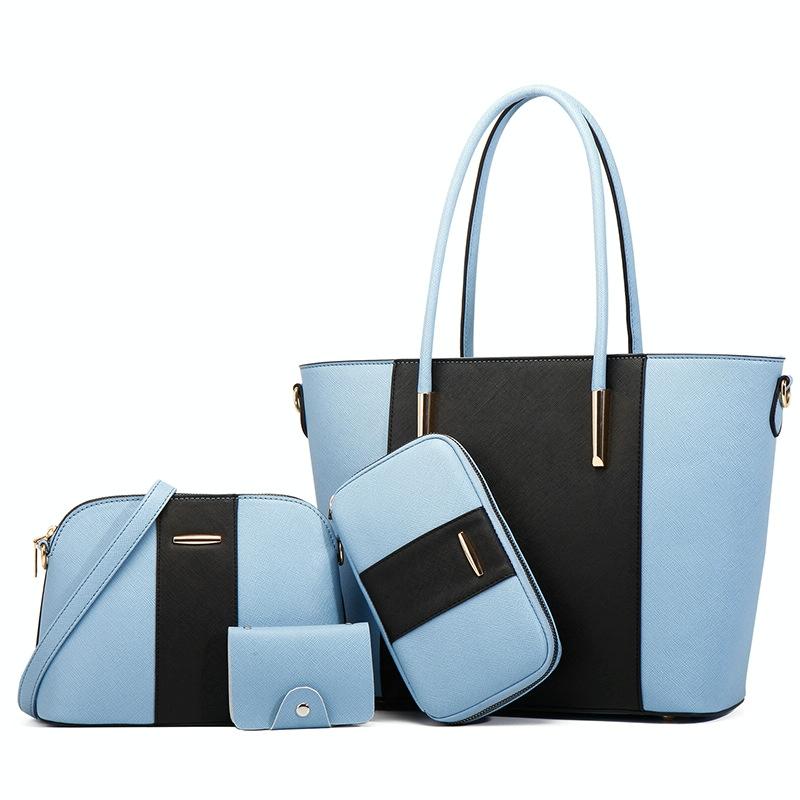 V562-C1076271060DBT-202504251736-00 Stylish 4-in-1 Diagonal Handbag with Large Capacity - Blue Black - Image 1