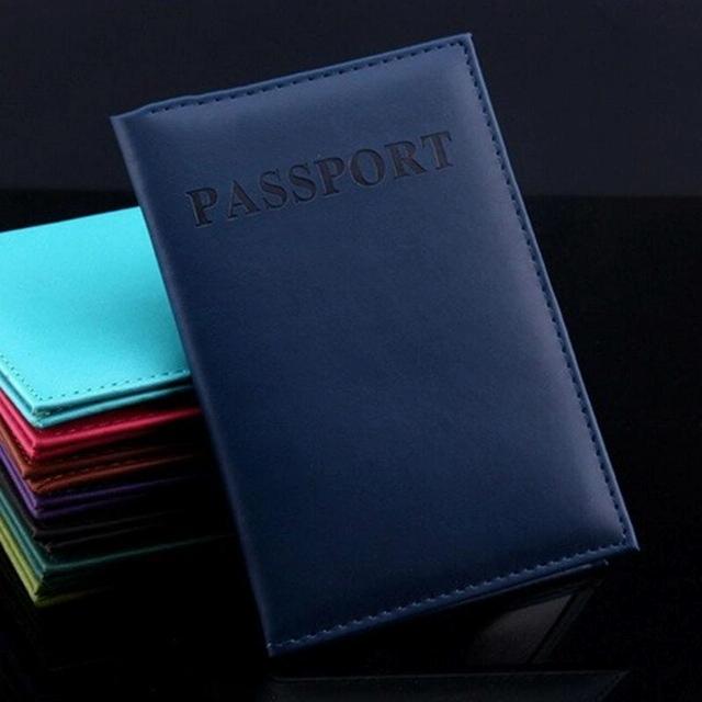 V562-C108197860DBT-202503281947-00 Travel Passport Cover Faux Leather Holder - Deep Blue - Image 1