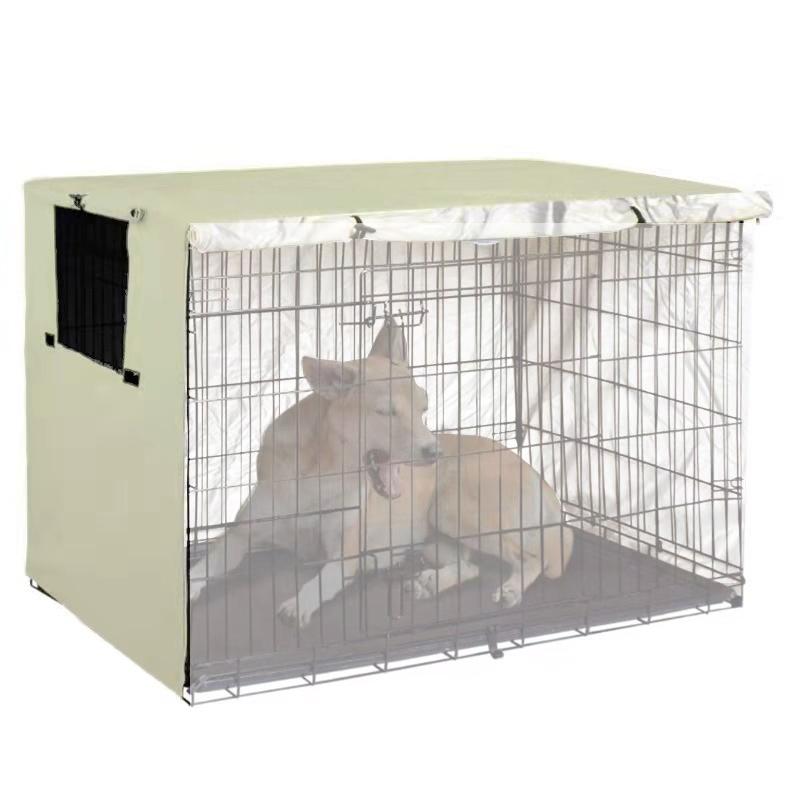 V562-C1090422060DBT-202503031931-00 Outdoor Pet Cage Cover - Oxford Cloth Dustproof Rainproof Sunscreen - 63.5x48x50cm - Beige - Image 1