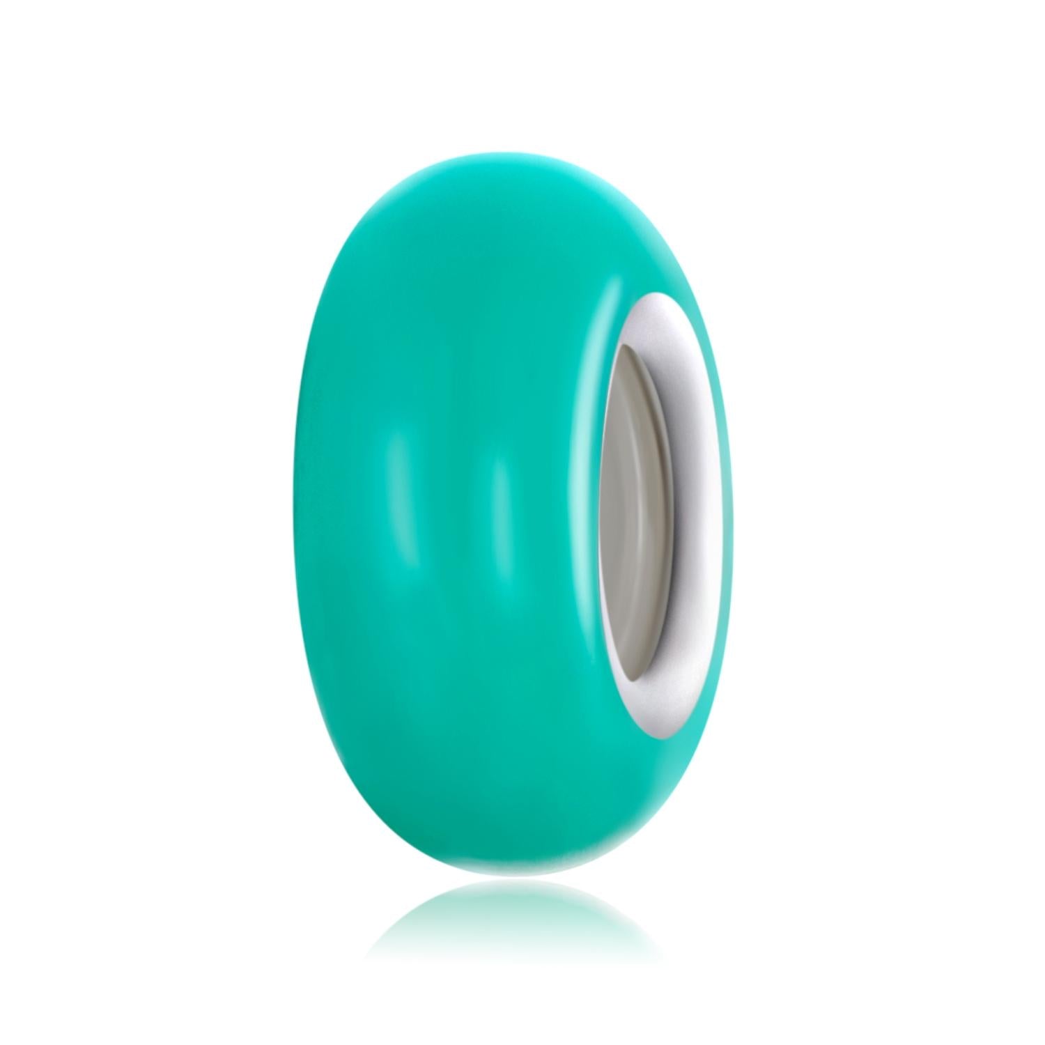 V562-C109629200ADE-202504112031-00 925 Sterling Silver Silicone Beads For Diy Bracelets & Necklaces - Cyan - Image 1