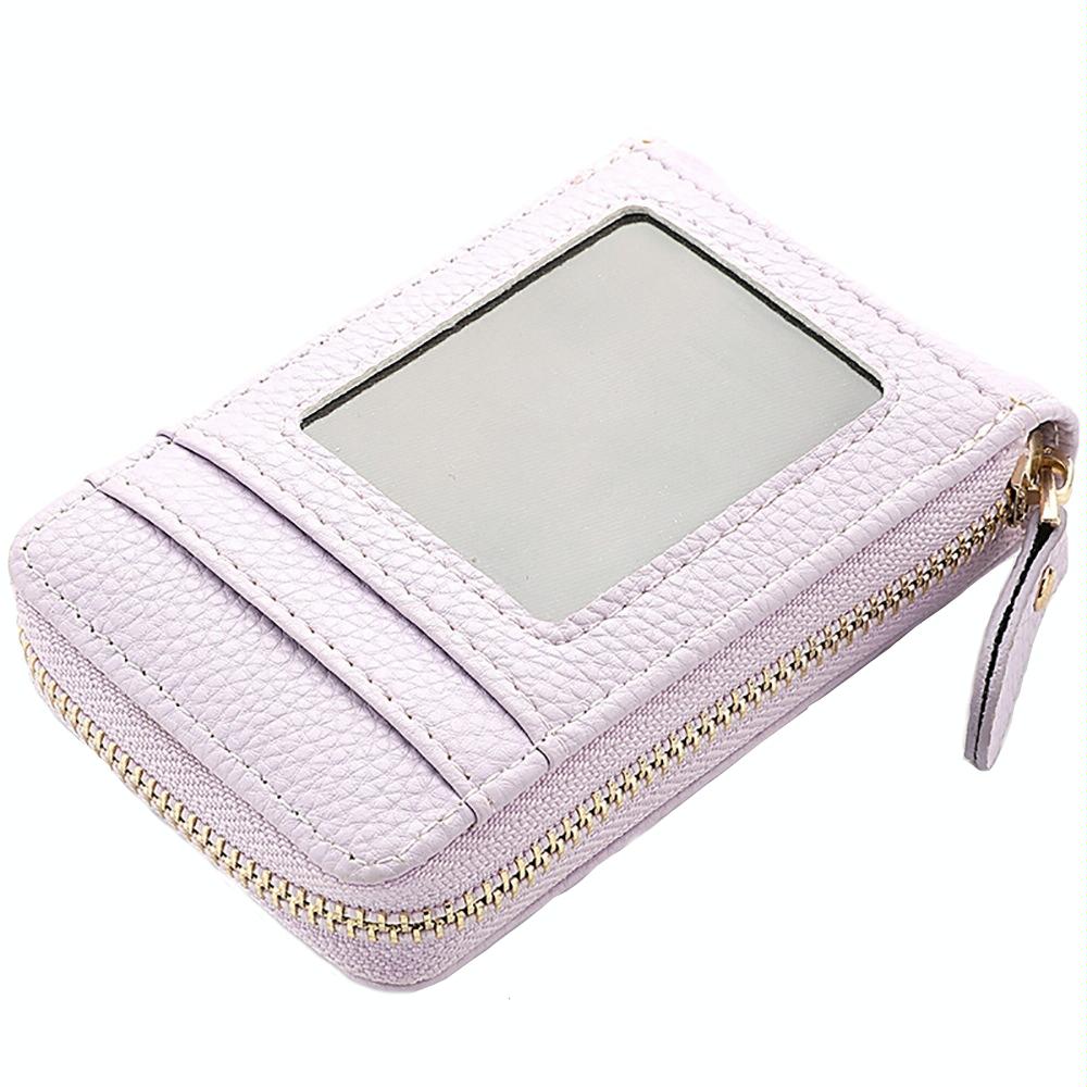 V562-C1098883060DBT-202503280235-00 Multi Slot Short Card Holder With Zipper Coin Purse Pu Leather - Purple - Image 1
