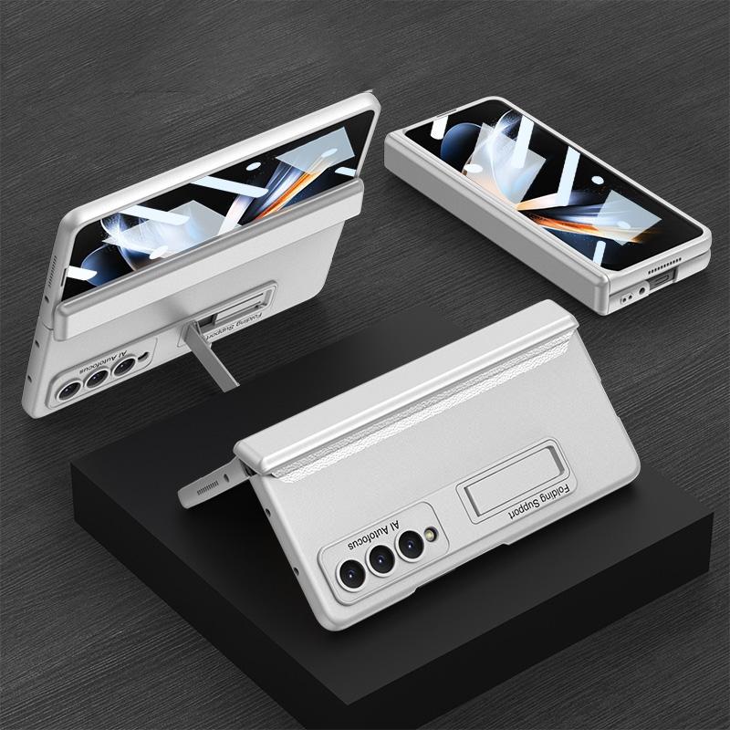 V562-C109947300ADE-202503211440-00 For Samsung Galaxy Z Fold4 5G Foldable Magnetic Hinge Case - Compact Design - Silver - Image 1