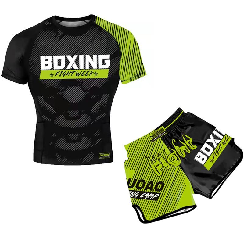 V562-C3023134060DBT-226132-00 Kids Boxing Set - Sparring Shorts And Tights - Bright Green - Bright Spot Green - Xl - Image 1