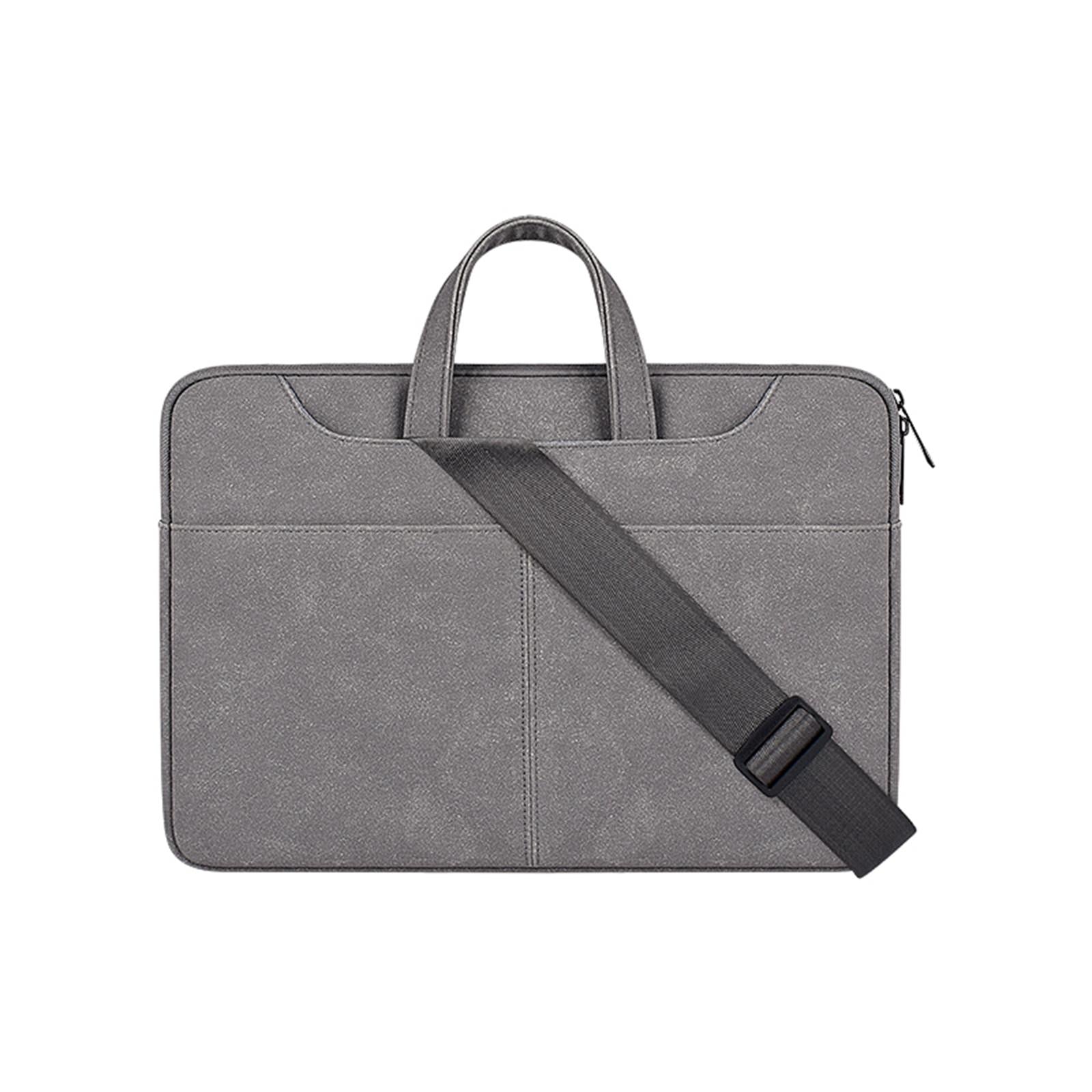 V562-C307197100ADE-202502282136-00 15.6 Inch Detachable Shoulder Laptop Bag - Frosted Pu Business - Dark Gray - Image 1