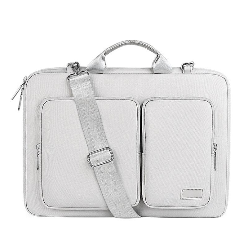 V562-C308197100ADE-202502281916-00 15.6 Inch Detachable Shoulder Laptop Bag - Thickened Polyester - Silver Gray - Image 1