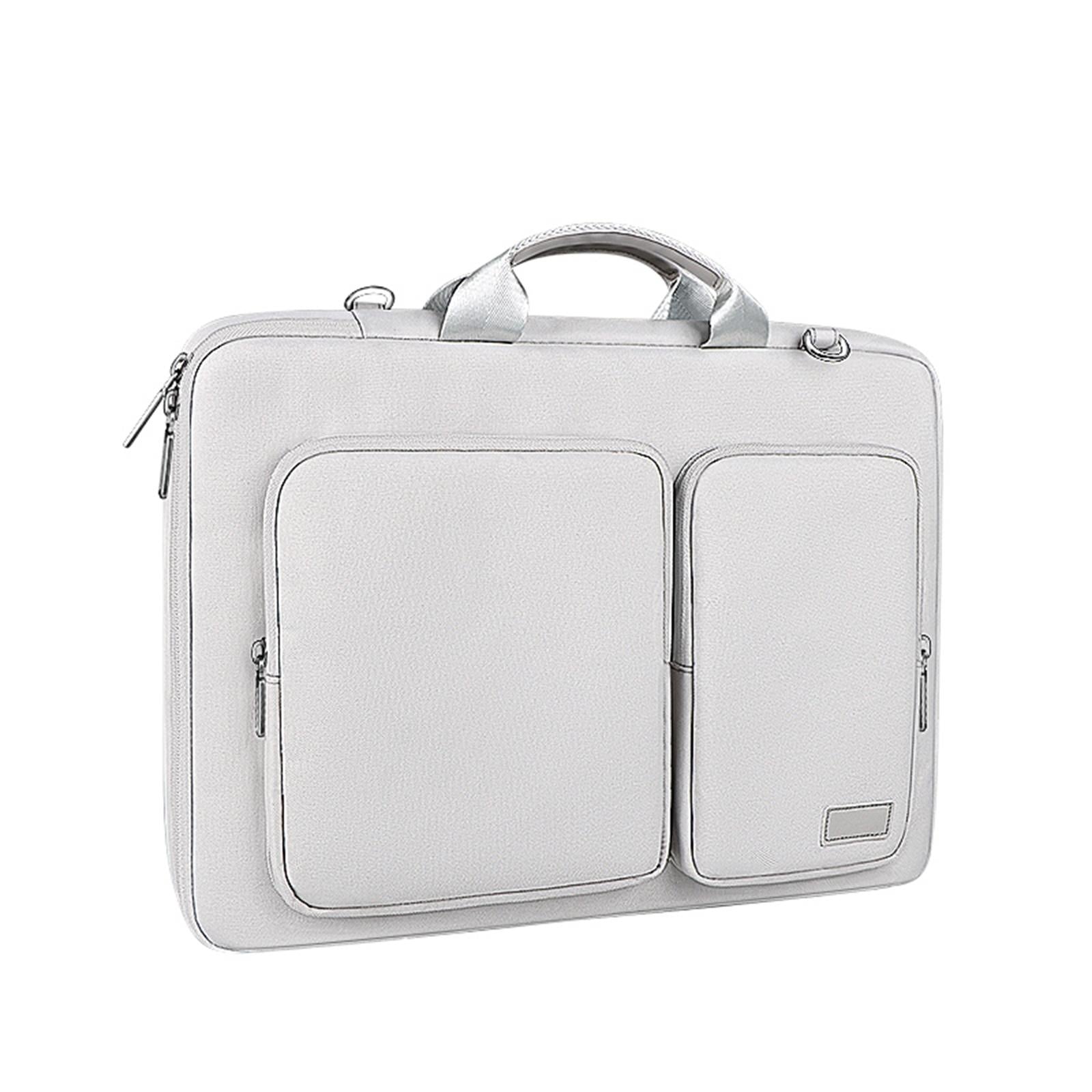 V562-C308823400ADE-202502271750-00 15.6 Inch Thickened Polyester Laptop Bag - Silver Gray - Image 1