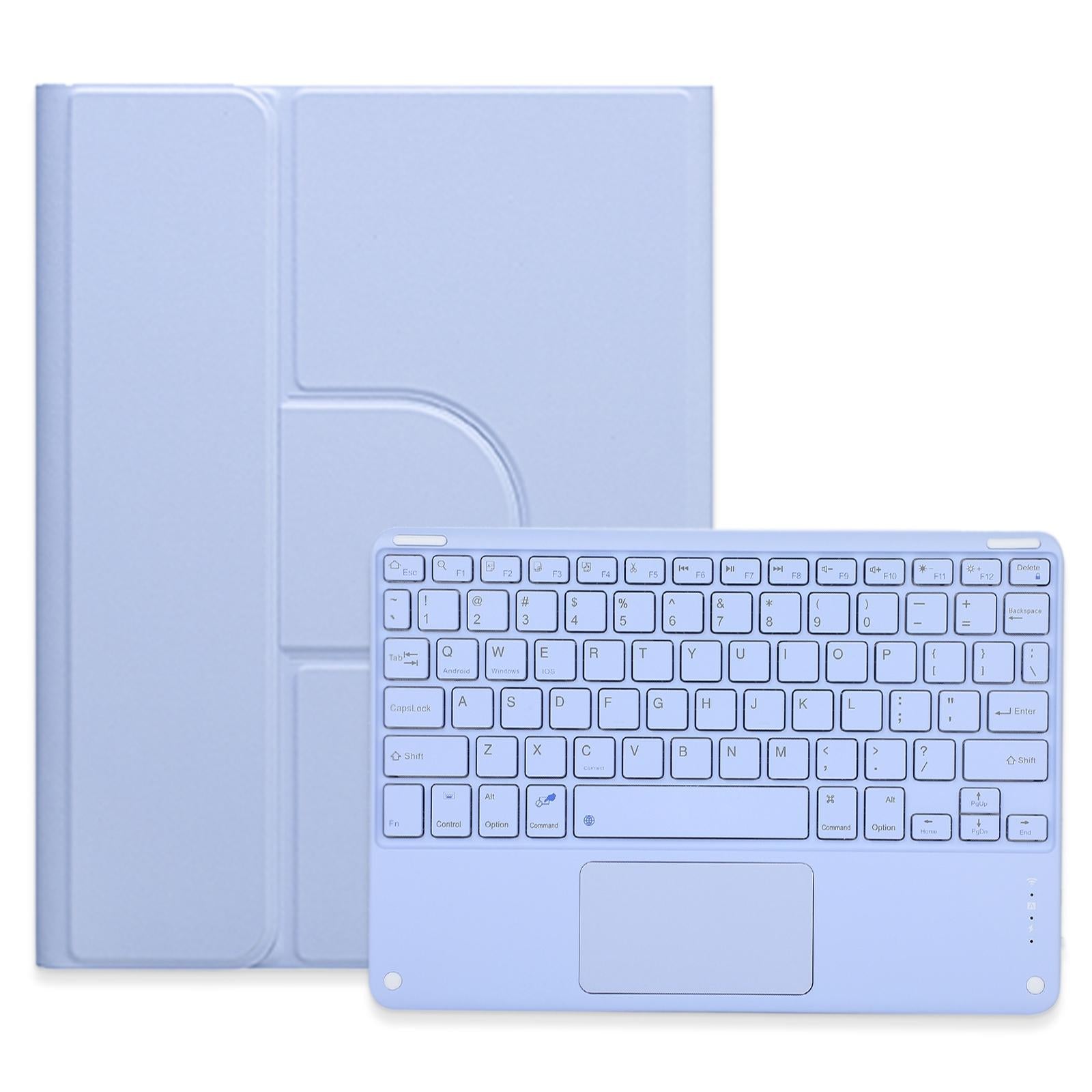 V562-C309430500ADE-202504291942-00 360 Degree Rotatable Bluetooth Keyboard Leather Case With Touchpad - Square Button - Light Purple - For Ipad 10Th Gen 10.9 2022 - Image 1