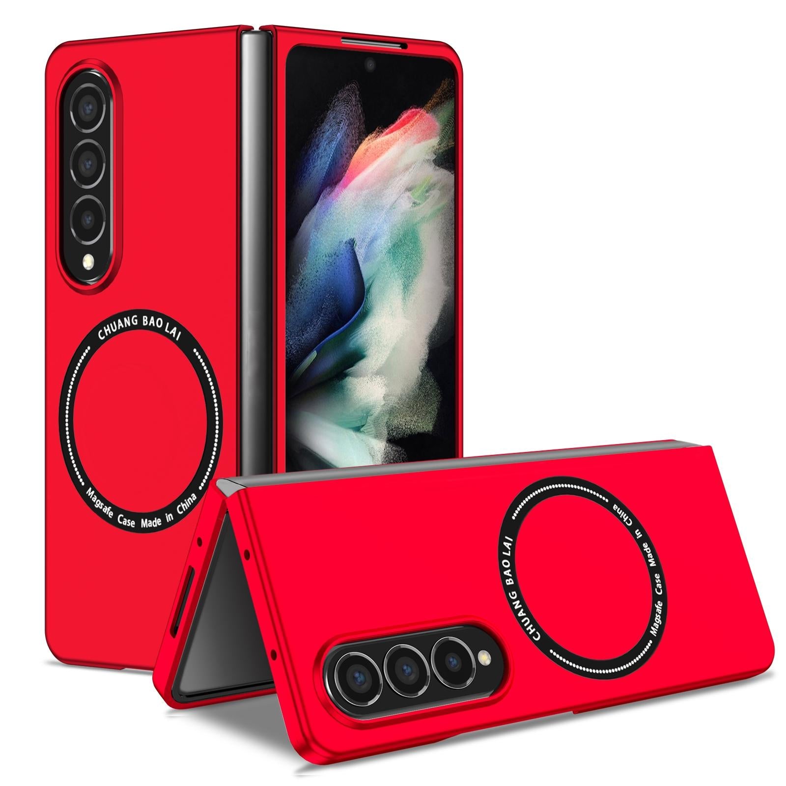 V562-C401496300ADE-202503211245-00 For Samsung Galaxy Z Fold4 5G Secure & Portable Magnetic Folding Case - Red - Image 1