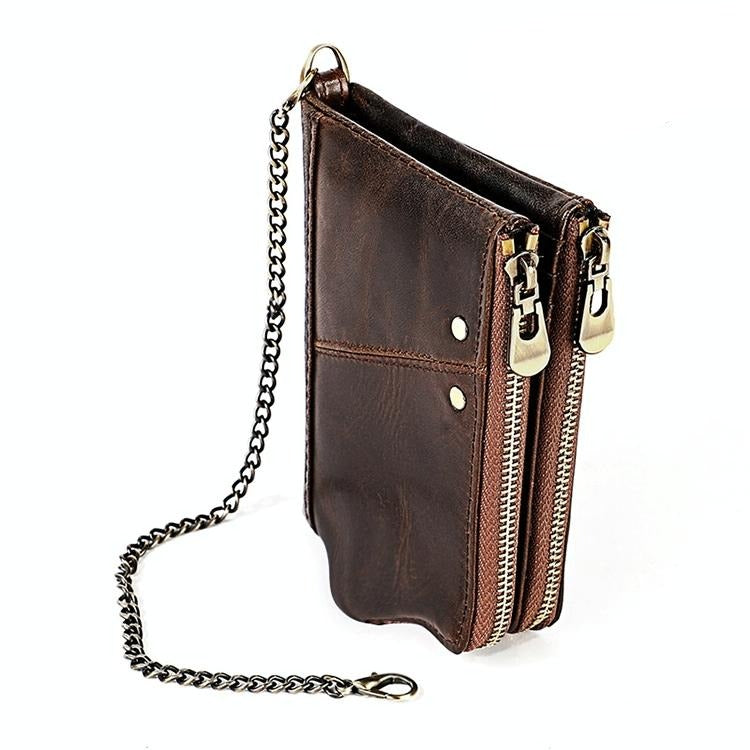 V562-C6410BCC-202503281940-00 Leather Wallet with Rfid Protection and Strap - Card Slots - Coffee - Image 1