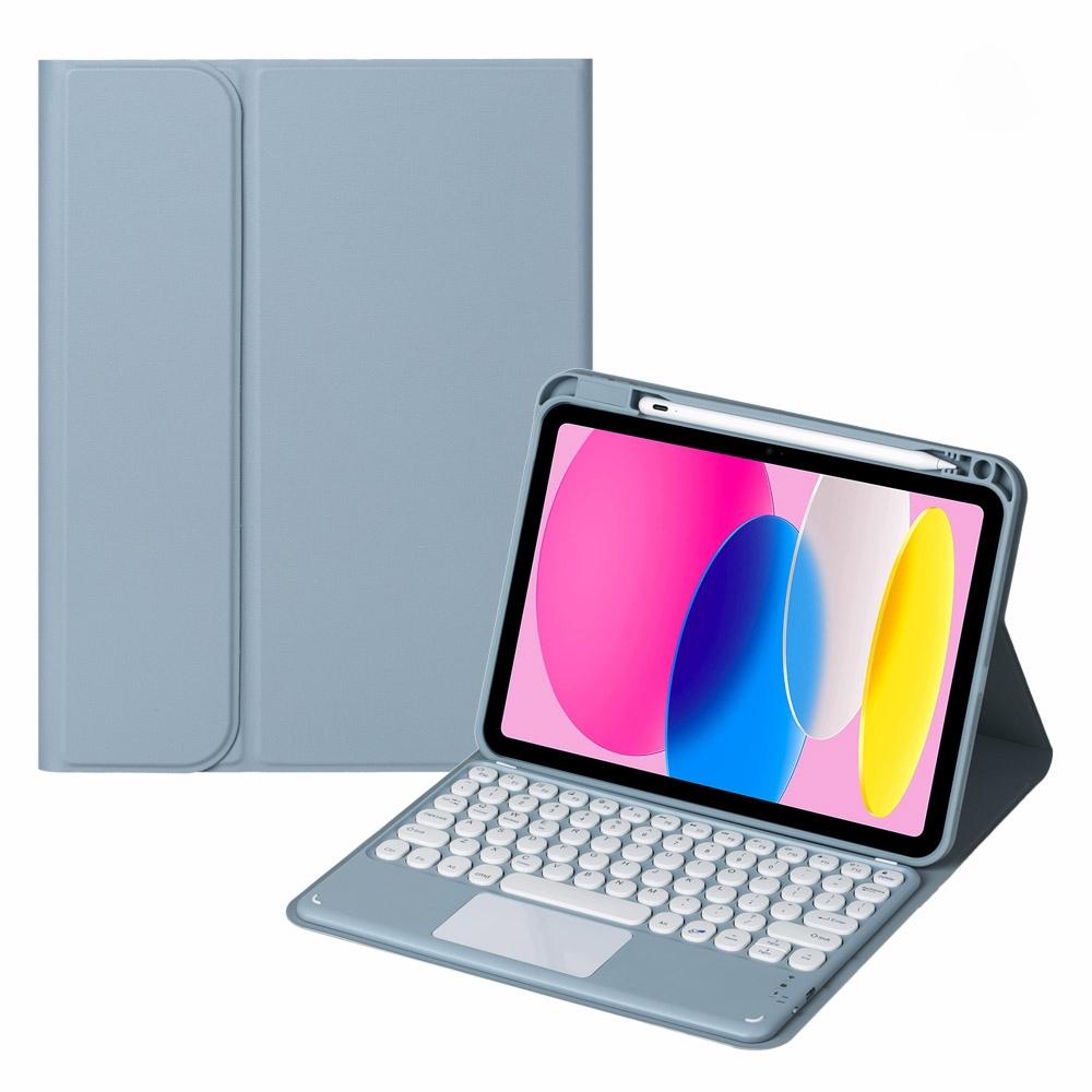 V562-D101920400ADE-202504291941-00 2022 Ipad 10.9 Touch Keyboard Leather Case With Pen Slot - Blue - Image 1