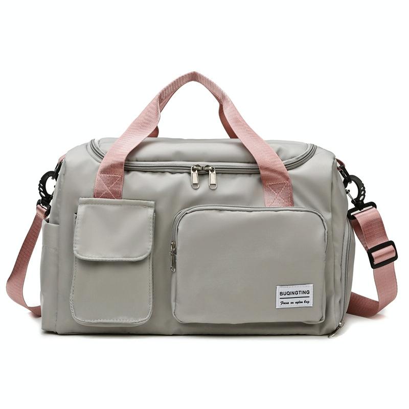 V562-D1042082060DBT-202503041321-00 Compact Waterproof Gym Bag for Travel - Size s - Gray Pink - Image 1