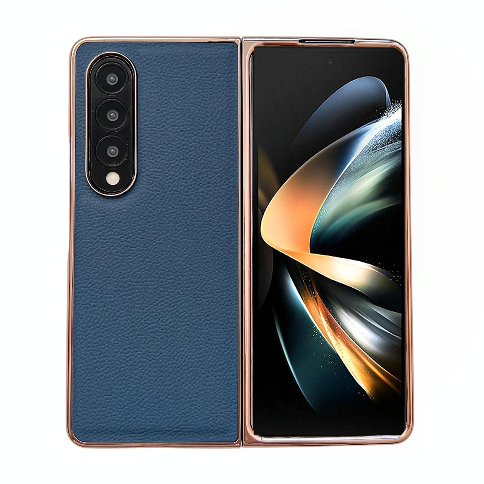 V562-D106007300ADE-202503211321-00 For Samsung Galaxy Z Fold4 5G Skyline Series Nano Electroplating Pu Case - Sky Blue - Image 1