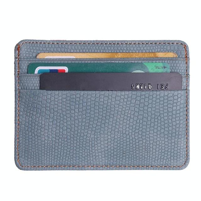 V562-D107569840DBT-202503280310-00 Lizard Pattern Pu Leather Card Holder Compact Bank Card Set - Gray - Image 1