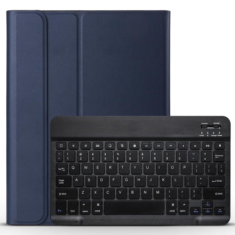 V562-D1523ORPI-202504291915-00 Bluetooth Keyboard & Leather Tablet Case For Ipad Pro 11 Detachable Brushed Texture Horizontal Flip Holder - Dark Blue - Image 1