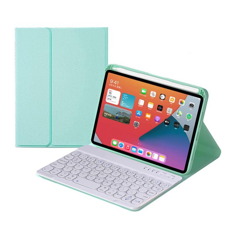 V562-E103190200ADE-202504292007-00 Detachable Bluetooth Keyboard Leather Case For Ipad Mini 6 With Holder - Mint Green - Image 1