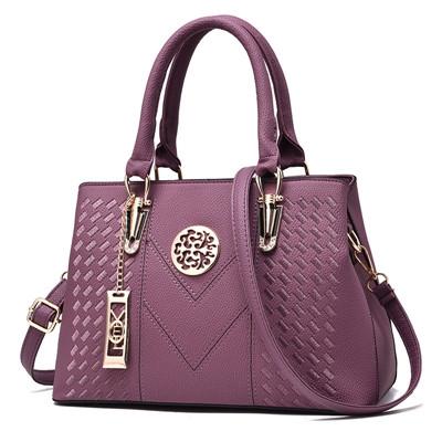 V562-E103690860DBT-226354-00 Women Leather Messenger Handbag - Stylish and Functional - Purple - Image 1