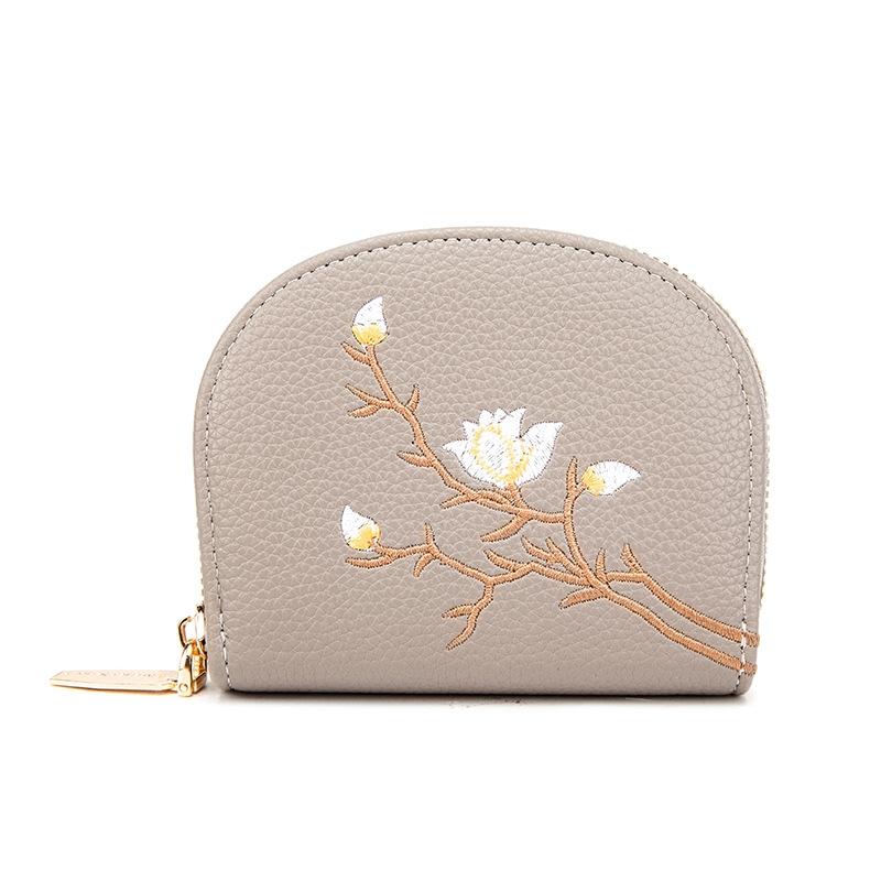 V562-E1038774060DBT-202503280226-00 Large Capacity Semicircular Embroidery Id Card Holder - Grey - Image 1