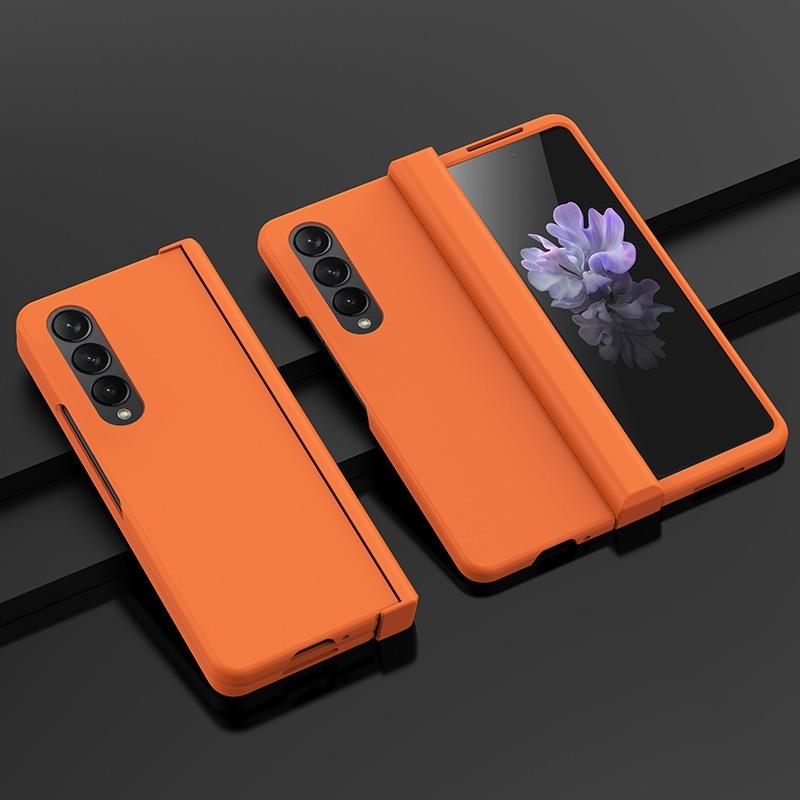 V562-E105612300ADE-202503211505-00 For Samsung Galaxy Z Fold4 5G Foldable Skin Feel Case - Orange - Image 1