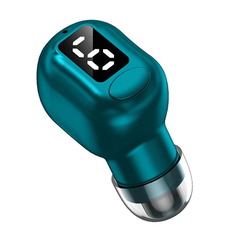 V562-E1063423060DBT-202505222112-00 Mini Bluetooth Earphones with M5 Digital Display - Green - Image 1