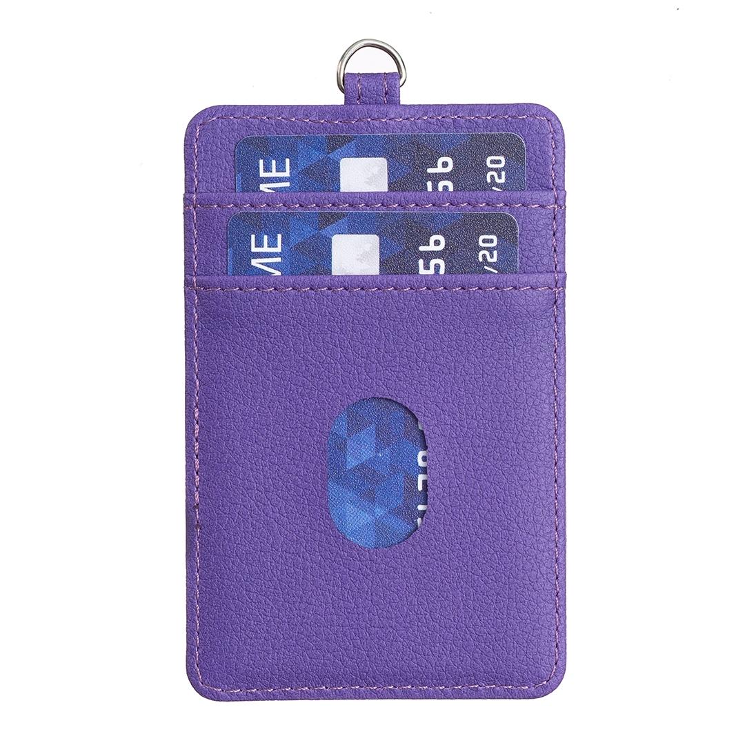 V562-E107539400ADE-202503281910-00 Vertical Id Card Bag & Lanyard - Purple - Image 1