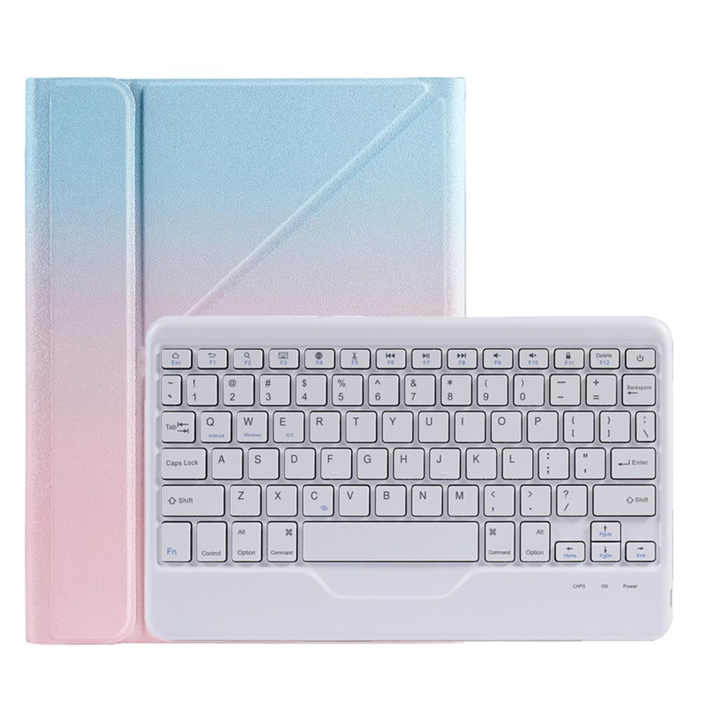 V562-E108066100ADE-202504291959-00 Bluetooth Keyboard Leather Case For Ipad 9.7 With Triangle Holder & Pen Slot - Gradient Blue Pink - Image 1