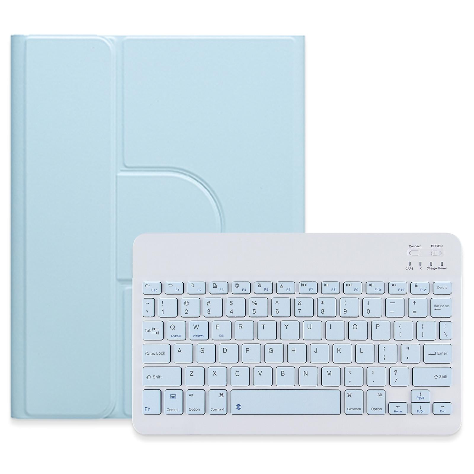 V562-E205040500ADE-202504291947-00 360 Degree Rotatable Bluetooth Keyboard Leather Case - Square Button - Sky Blue - For Ipad Air 2022 / Ipad Pro 11 2021 - Image 1