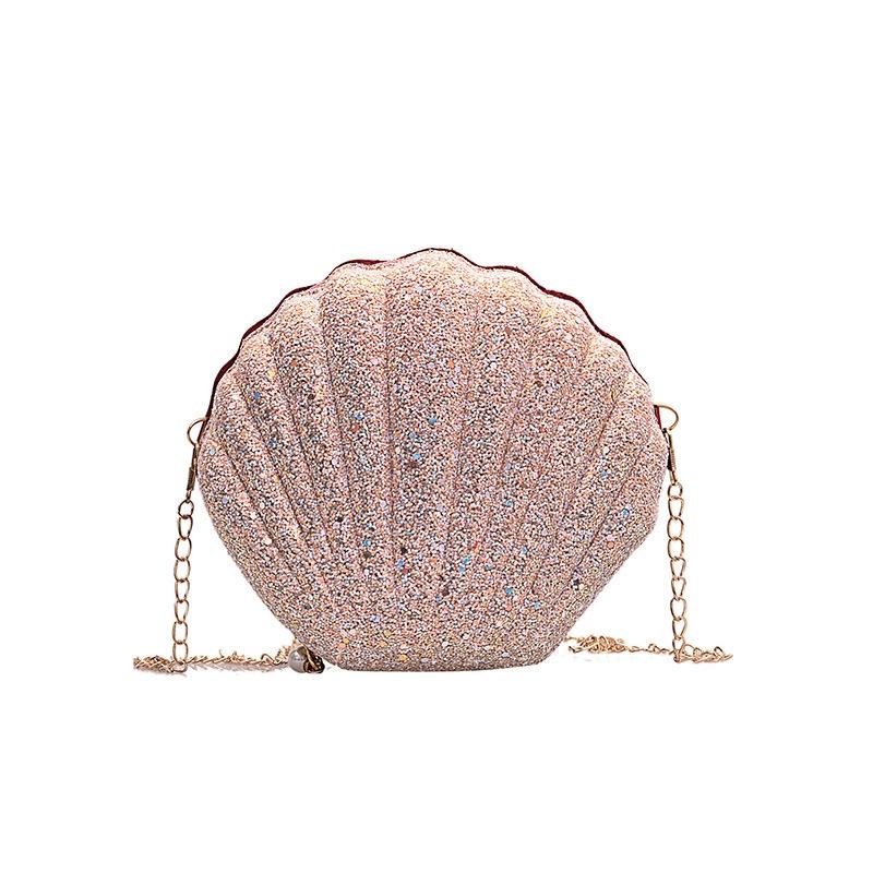 V562-F0692BCC-202503032016-00 Sequined Shell Crossbody Bag Single Shoulder Fashion Accessory - Pink - Image 1