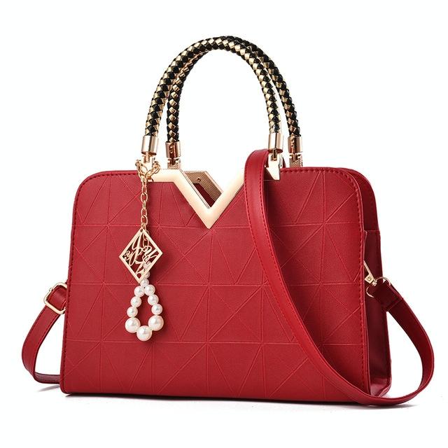 V562-F100319980DBT-202504251720-00 Women Zipper Shoulder Bag with Phone Pocket and Crossbody Strap - Wine Red - Image 1