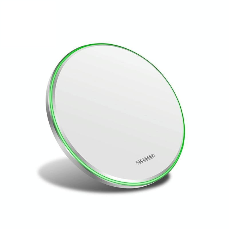 V562-F1012702060DBT-202504211940-00 15W Round Wireless Charger Fast Charge - Mirror White - Image 1