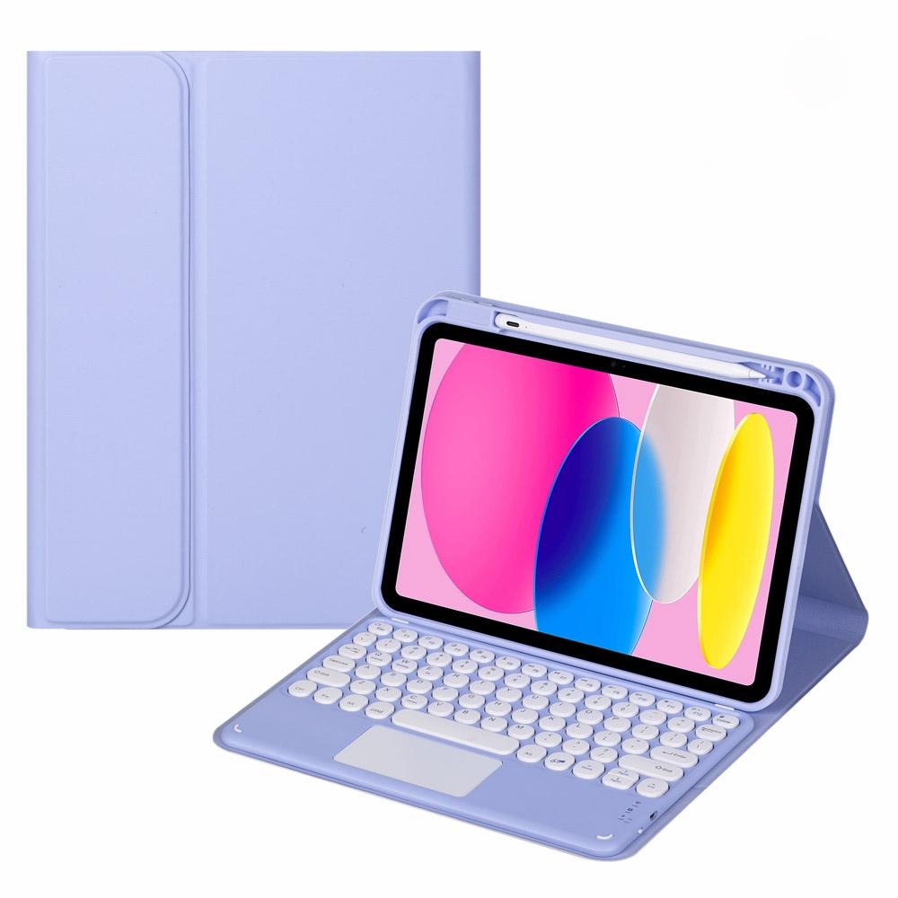 V562-F101920400ADE-202504291941-00 2022 Ipad 10.9 Touch Keyboard Leather Case With Pen Slot - Purple - Image 1