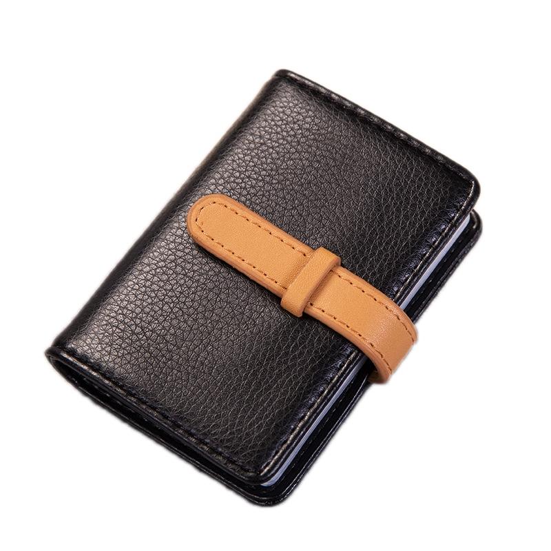 V562-F1021022750DBT-202503280231-00 Portable Pu Leather Card Holder - Business & Credit Cards - Black - Image 1