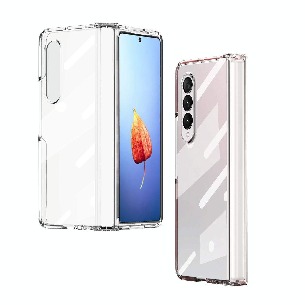 V562-F106803300ADE-202505291317-00 For Samsung Galaxy Z Fold4 5G Samsung Fold 4 Full Body Hinge Case - Electroplated - Transparent - Image 1