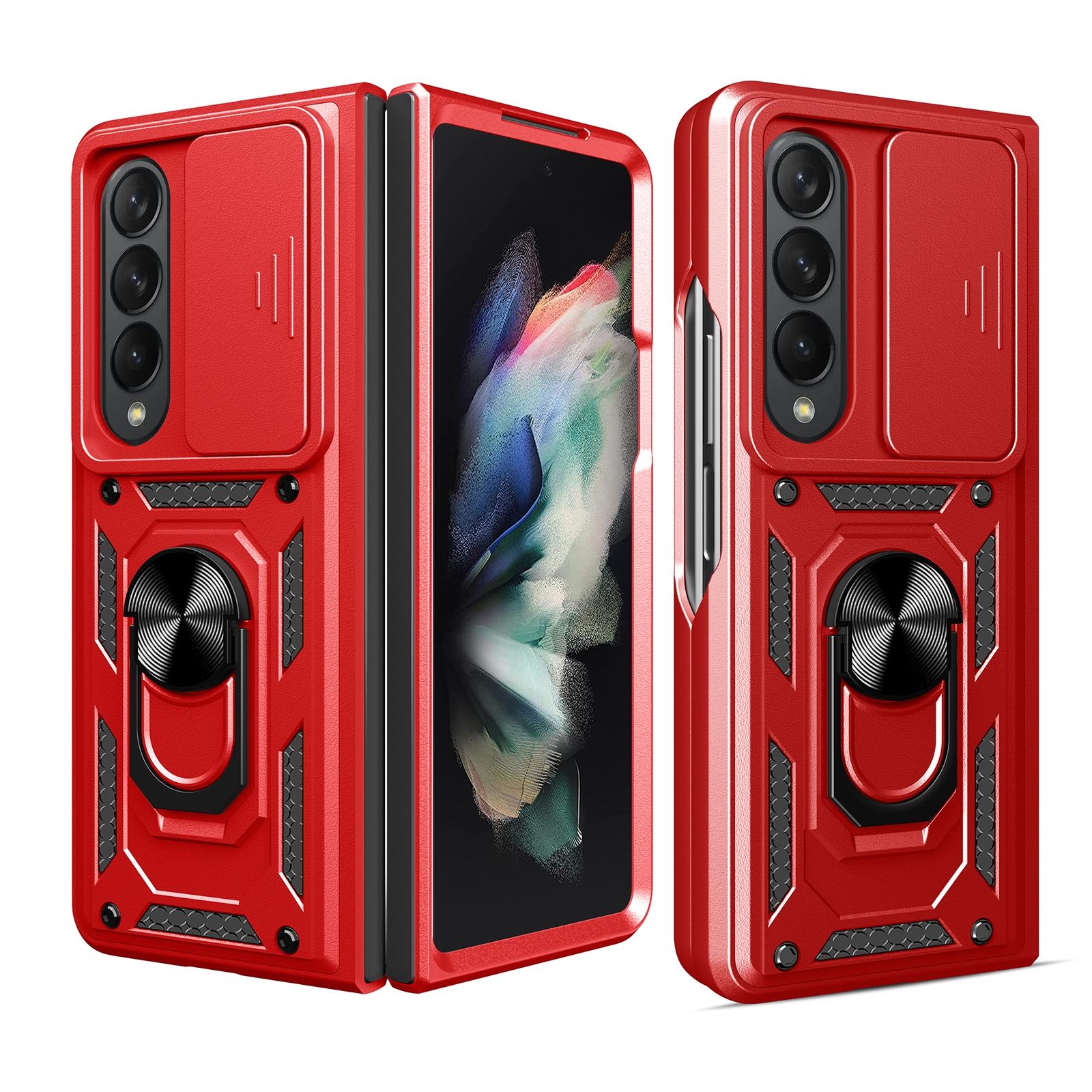 V562-F107642300ADE-227174-00 For Samsung Galaxy Z Fold4 5G Tpu Pc Case With Sliding Camera Cover - Red - Image 1