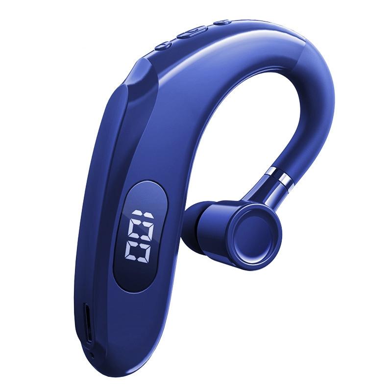 V562-F1077161060DBT-202505261801-00 Wireless Bluetooth Earhook Earphones with Digital Display - Business Sports - Blue - Image 1