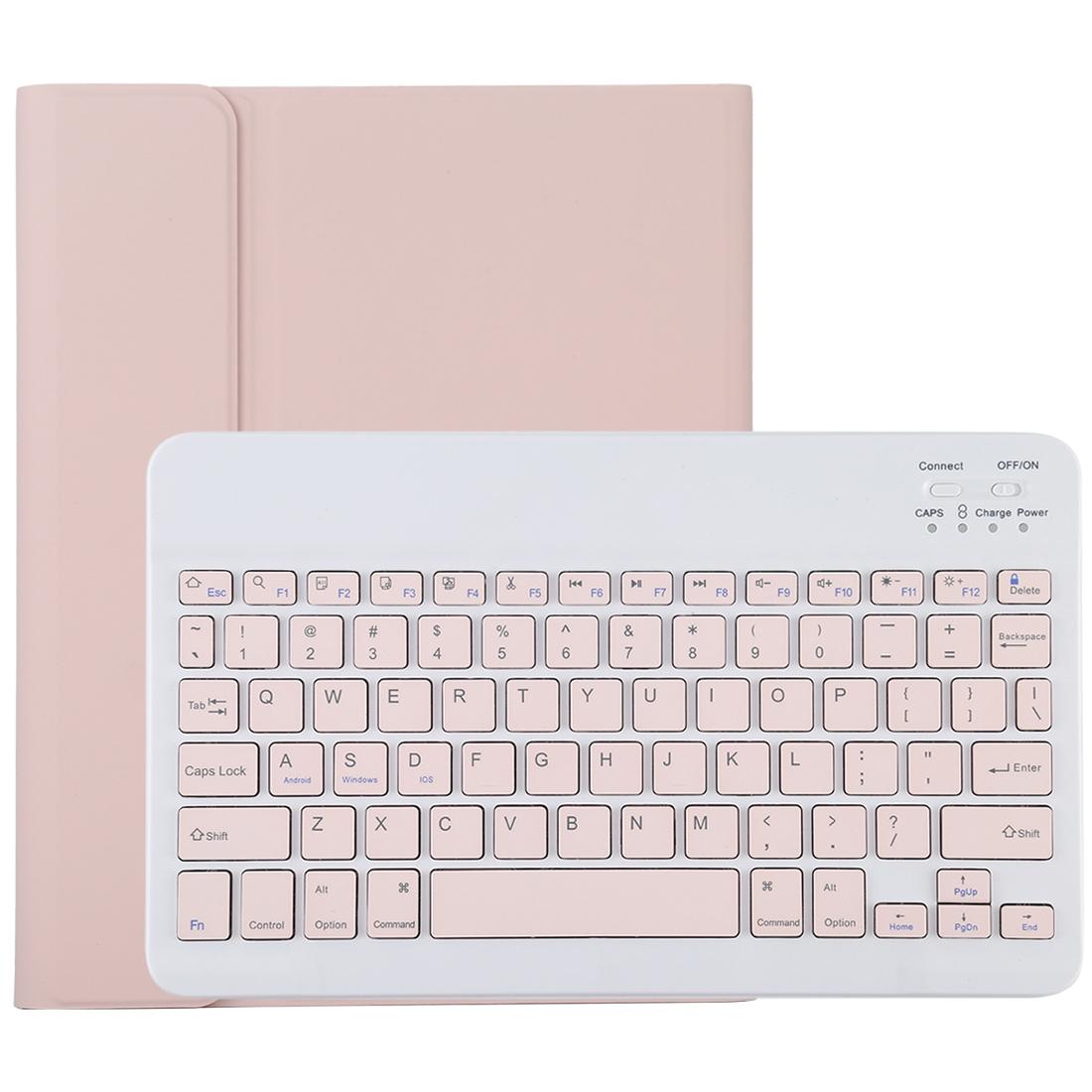 V562-F1105ORPI-202504291911-00 Bluetooth Tablet Case For Ipad Pro 11 With Detachable Microfiber Leather Pen Slot & Holder - Pink - Image 1