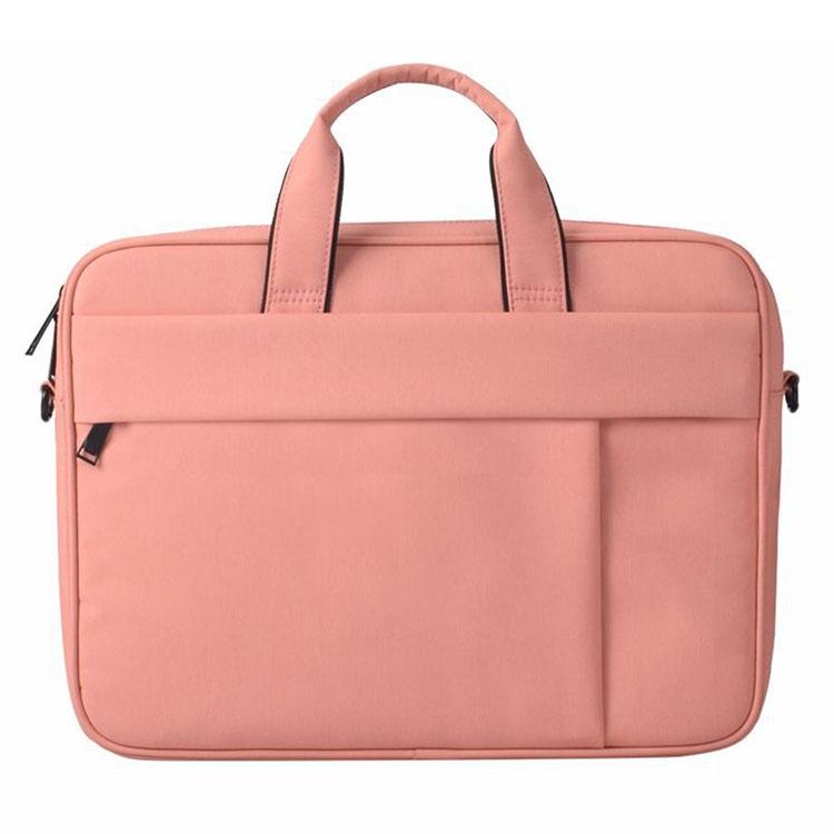 V562-F2025BL-202502281820-00 14.1 Inch Waterproof Anti-theft One-shoulder Handbag with Suitcase Belt - Pink - Image 1