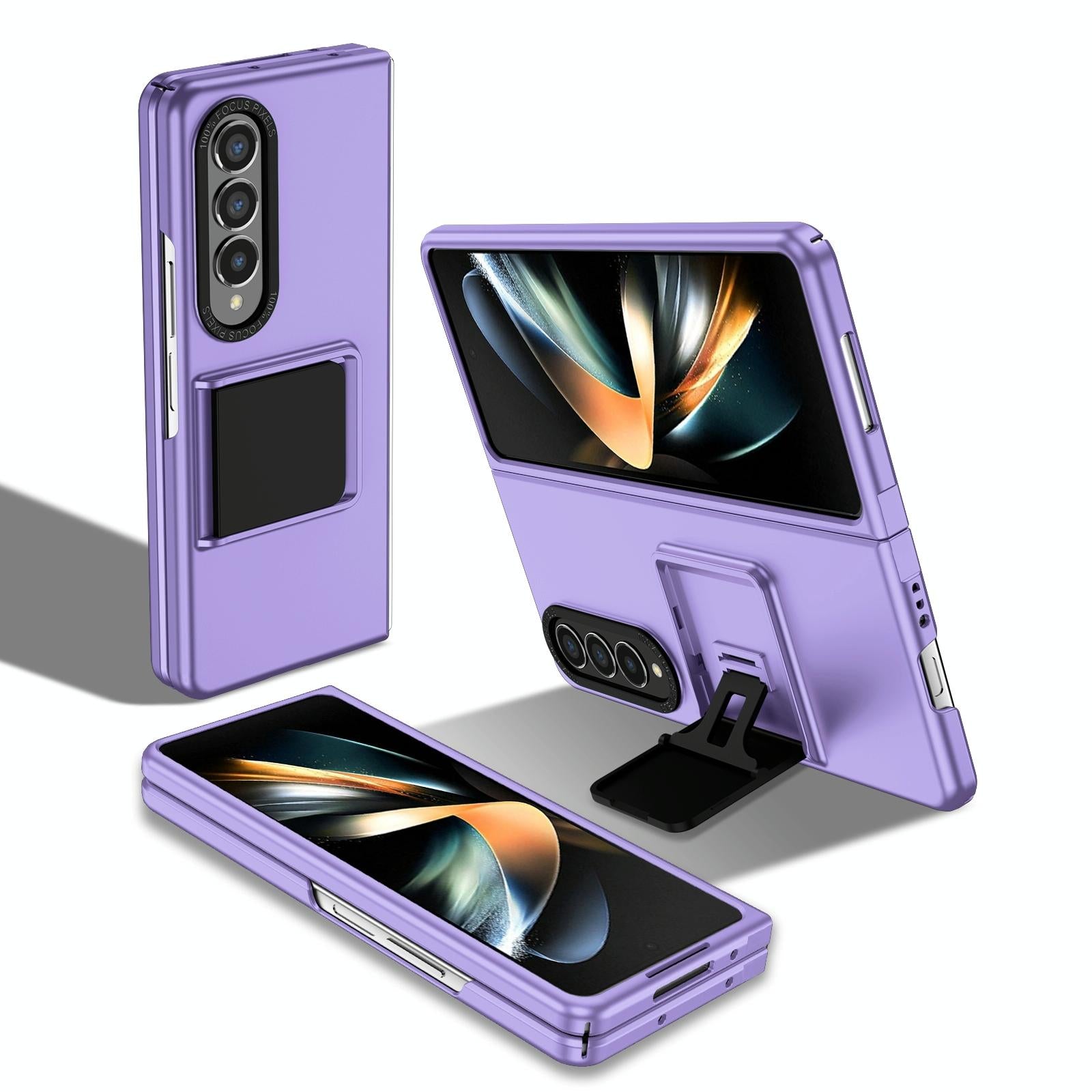 V562-F207223400ADE-202503211436-00 For Samsung Galaxy Z Fold4 5G Foldable 3D Design Phone Case - Purple - Image 1