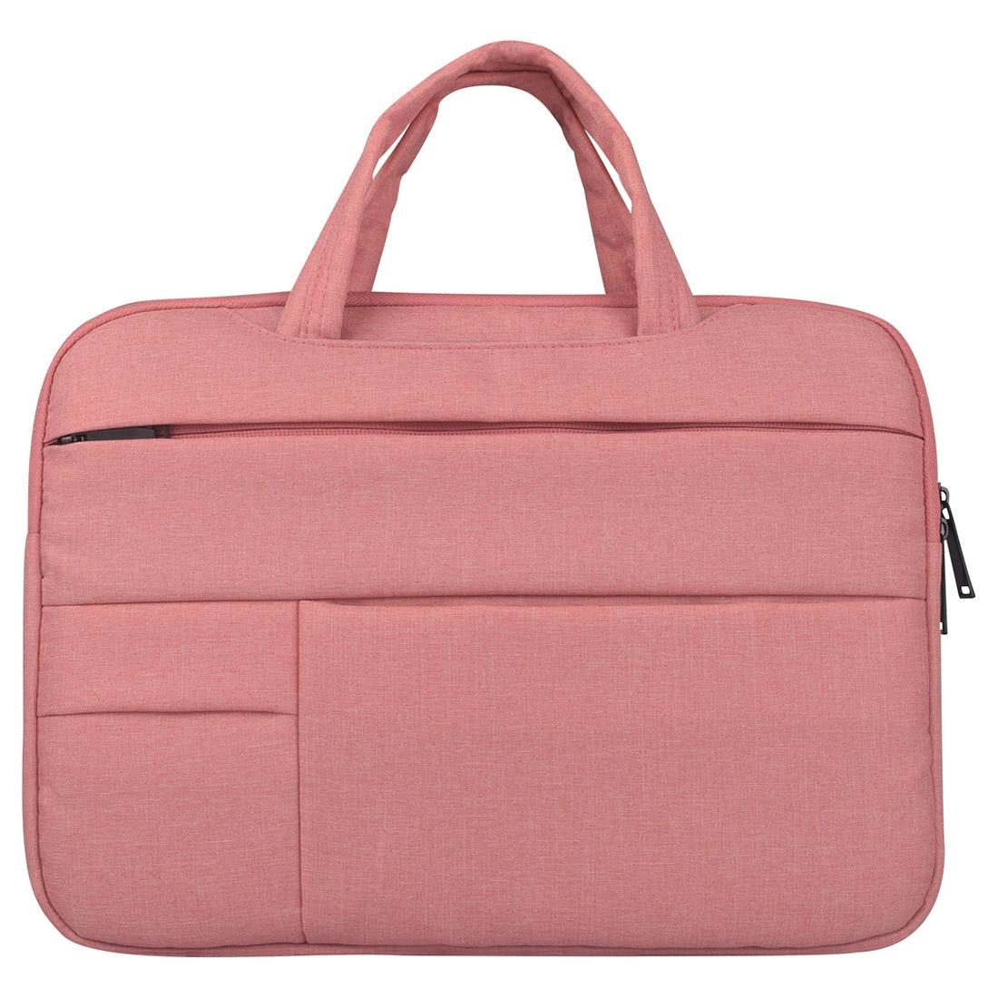 V562-F2756CH-202502281852-00 14 Inch Laptop Tablet Bag With Multiple Pockets And Soft Handle - Pink - Image 1
