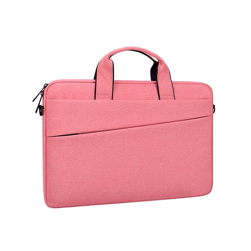 V562-F2856CBM-202502282145-00 Portable 13.3 Laptop / Tablet Bag With Dual Pockets And Soft Handle - Pink - Image 1