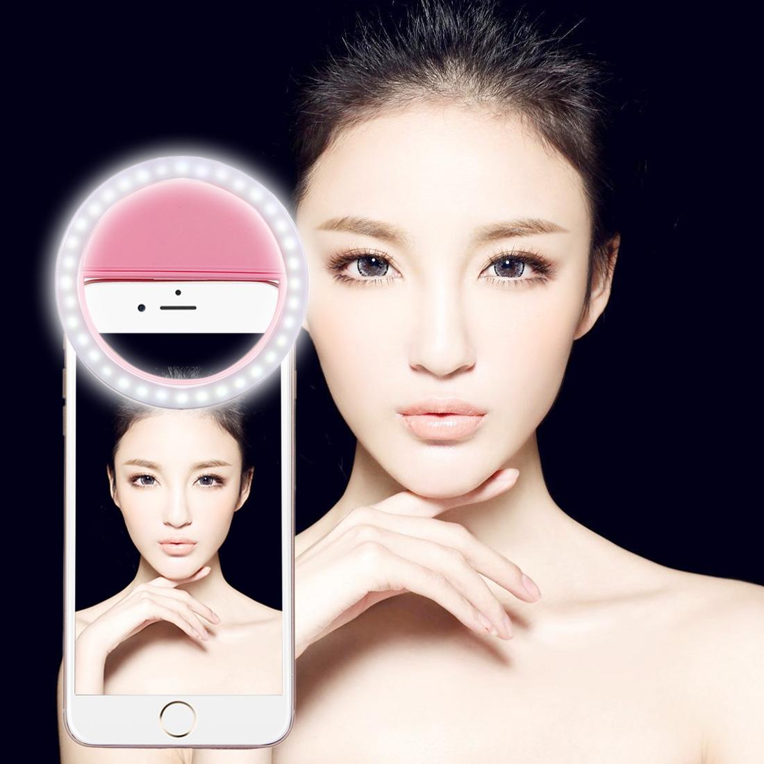 V562-F4930G6PI-202502241440-00 Adjustable Clip Beauty Light for Smartphones - Usb Cable - Pink - Image 1