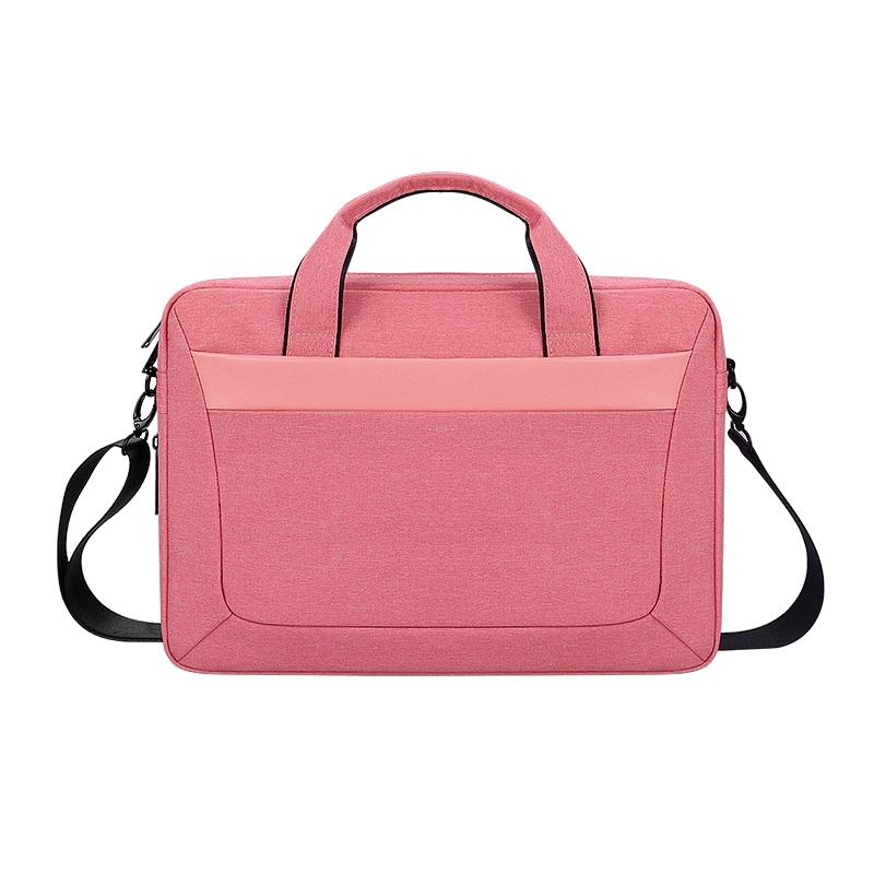 V562-F8800BL-202502281852-00 Expandable Laptop Bag - Waterproof Oxford Cloth Detachable Shoulder Strap - Pink - Image 1